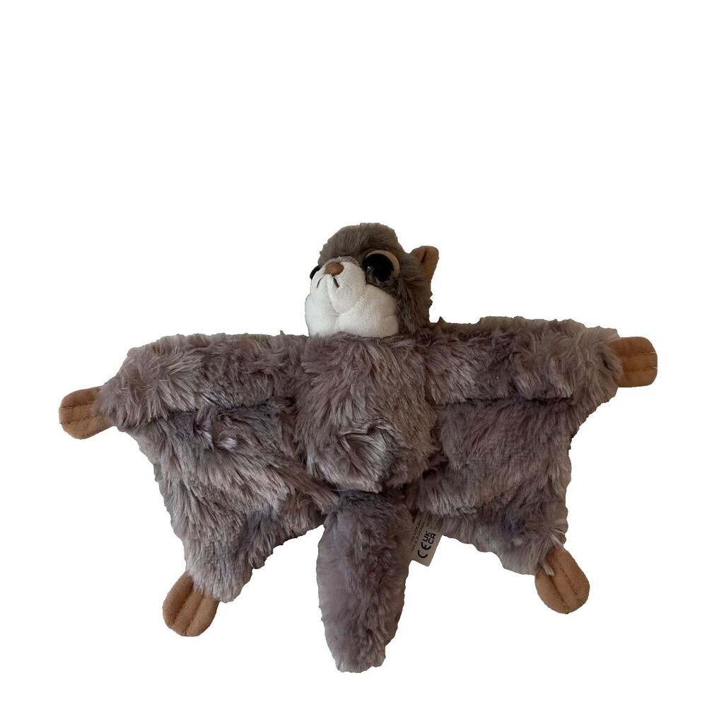 Wild Republic Flying Squirrel Plush Stuffed Animal Gray 10"